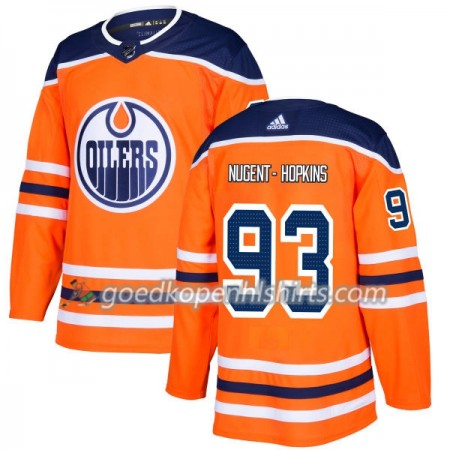 Edmonton Oilers Ryan Nugent-Hopkins 93 Adidas 2017-2018 Oranje Authentic Shirt - Mannen